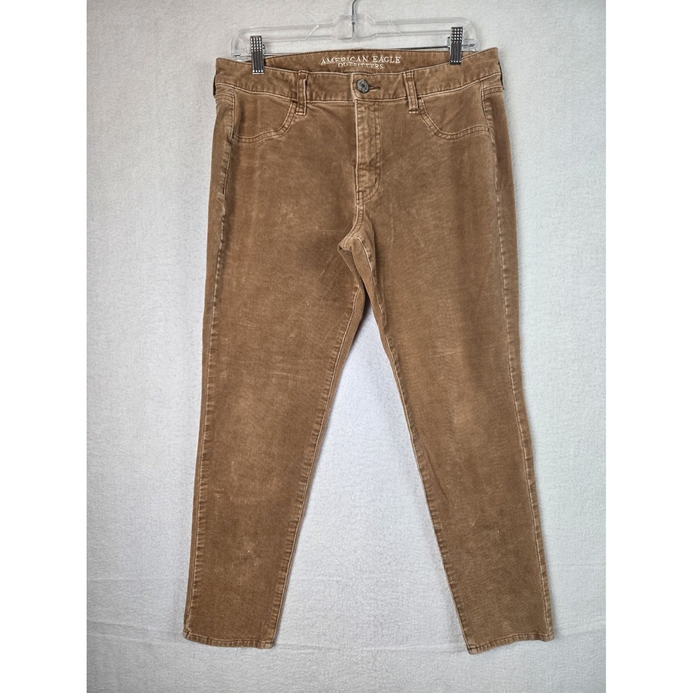 American Eagle Corduroy Size 12 Pants Short Super Stretch Jegging Womens Tan